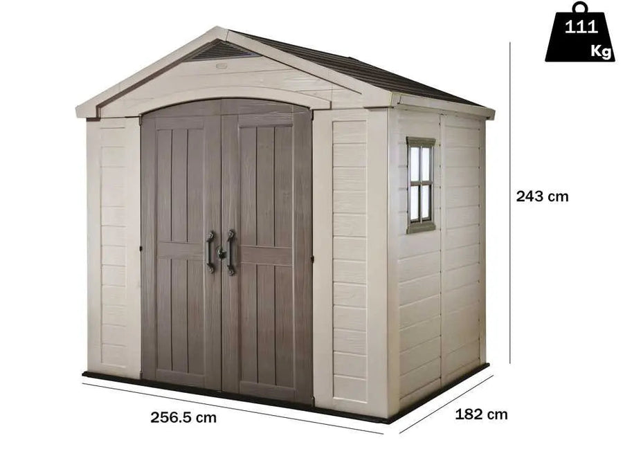 Abri de jardin - Keter Factor beige - Avec fenêtre latérale - 256.5x182x243 cm