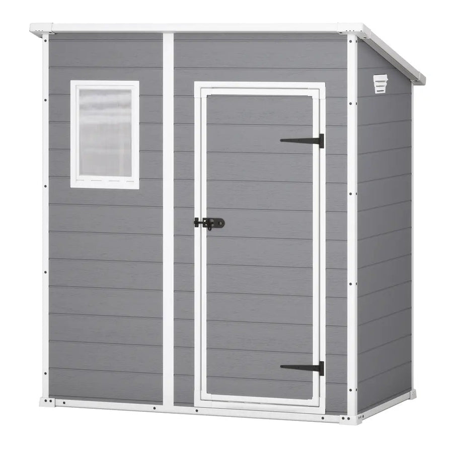 Abri de jardin - Keter Manor Pent gris - Avec fenêtre frontale - 183.5x111x200.5 cm