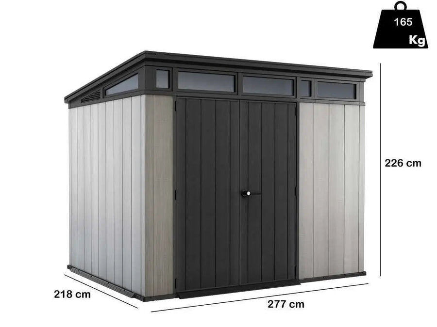 Abri de jardin - Keter Artisan gris -  Avec porte double battant - 277x218x226 cm
