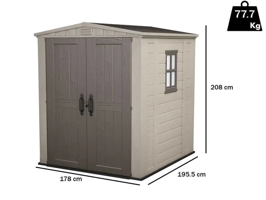 Abri de jardin - Keter Factor beige - Avec fenêtre latérale - 178x195.5x208 cm